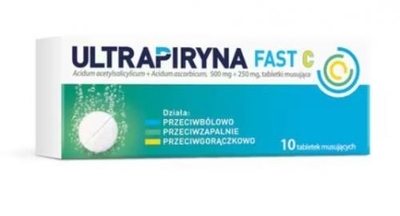 Zdjęcie Ultrapiryna FAST C tabl.mus. 0,5g+0,25g 10