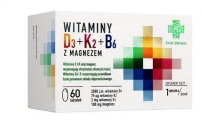 Zdjęcie ŚWIAT ZDROWIA Wit.D3+K2+B6 z magn. 60tabl.