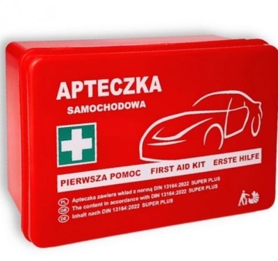 Zdjęcie Apteczka samochodowa AS DIN13164 z ustnikiem w pudełku