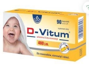 Zdjęcie D-Vitum wit D dla niemowląt 400 jm*90 kaps