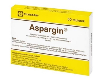 Zdjęcie Aspargin, Filofarm - 50 tabletek