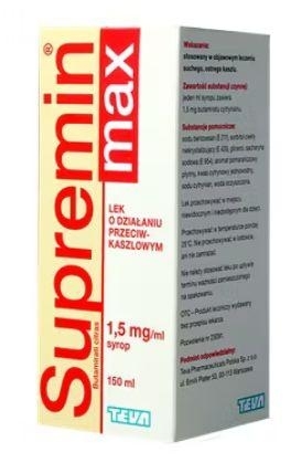 Zdjęcie Supremin MAX syrop 1,5 mg/ml 1 but.a 150ml