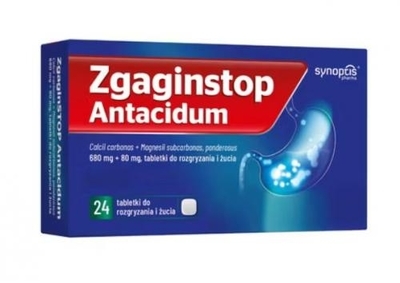 Zdjęcie Zgaginstop Antacidum 24 tabletki do rozgryzania