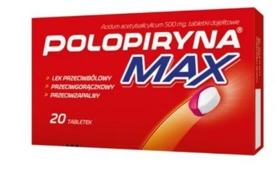 Zdjęcie Polopiryna Max tabl.dojelit. 0,5g 20tabl.