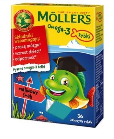 Zdjęcie Mollers Omega-3 Rybki Malinowy smak żelki 