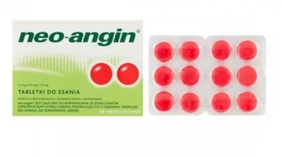 Zdjęcie Neo-Angin z cukrem 24 tabl.