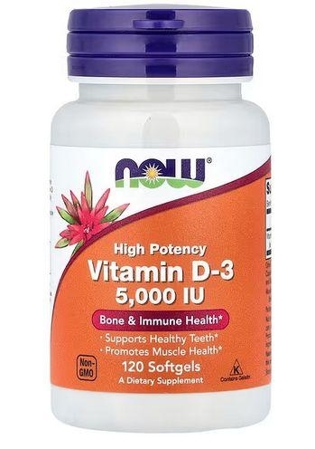 Zdjęcie Now Foods Witamina D3 5000 j.m. 120k.