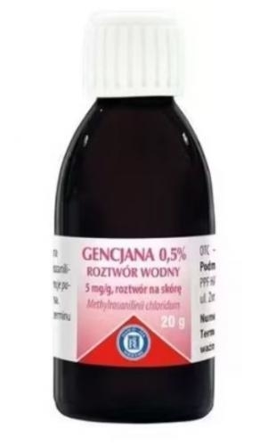 Zdjęcie Gencjana 0,5% roztwór wodny na skórę 20g