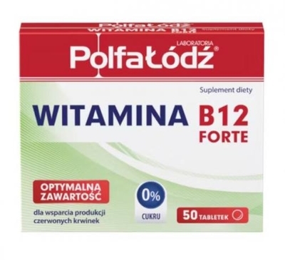 Zdjęcie Vitaminum B12 Forte Polfa-Łódź tabl. 0,01m