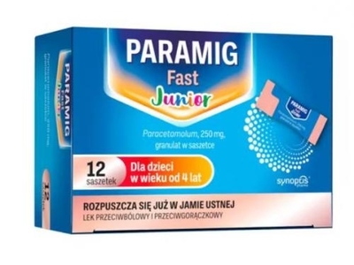 Zdjęcie Paramig Fast Junior gran. 250 mg 12 sasz.