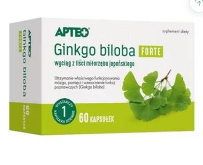 Zdjęcie Ginkgo biloba FORTE APTEO kaps. 0,1g 60kap