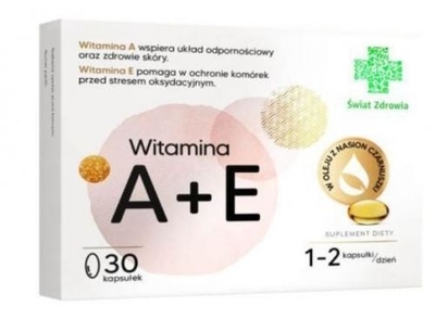 Zdjęcie ŚWIAT ZDROWIA Wit.A+E 30 kaps.