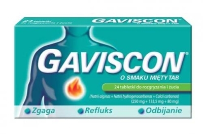 Zdjęcie Gaviscon o smaku mięty 24 tabl.do ssania